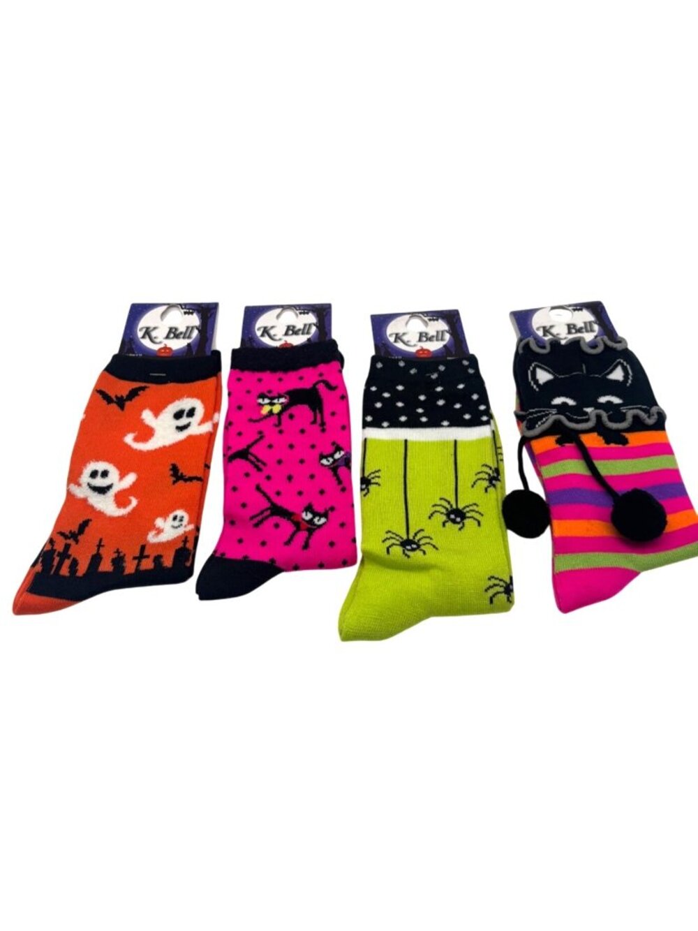 K. Bell Women’s Halloween Socks- 4pack, Size 9-11